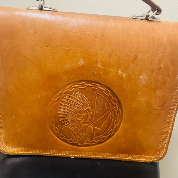 Vintage Brown Leather Handbag